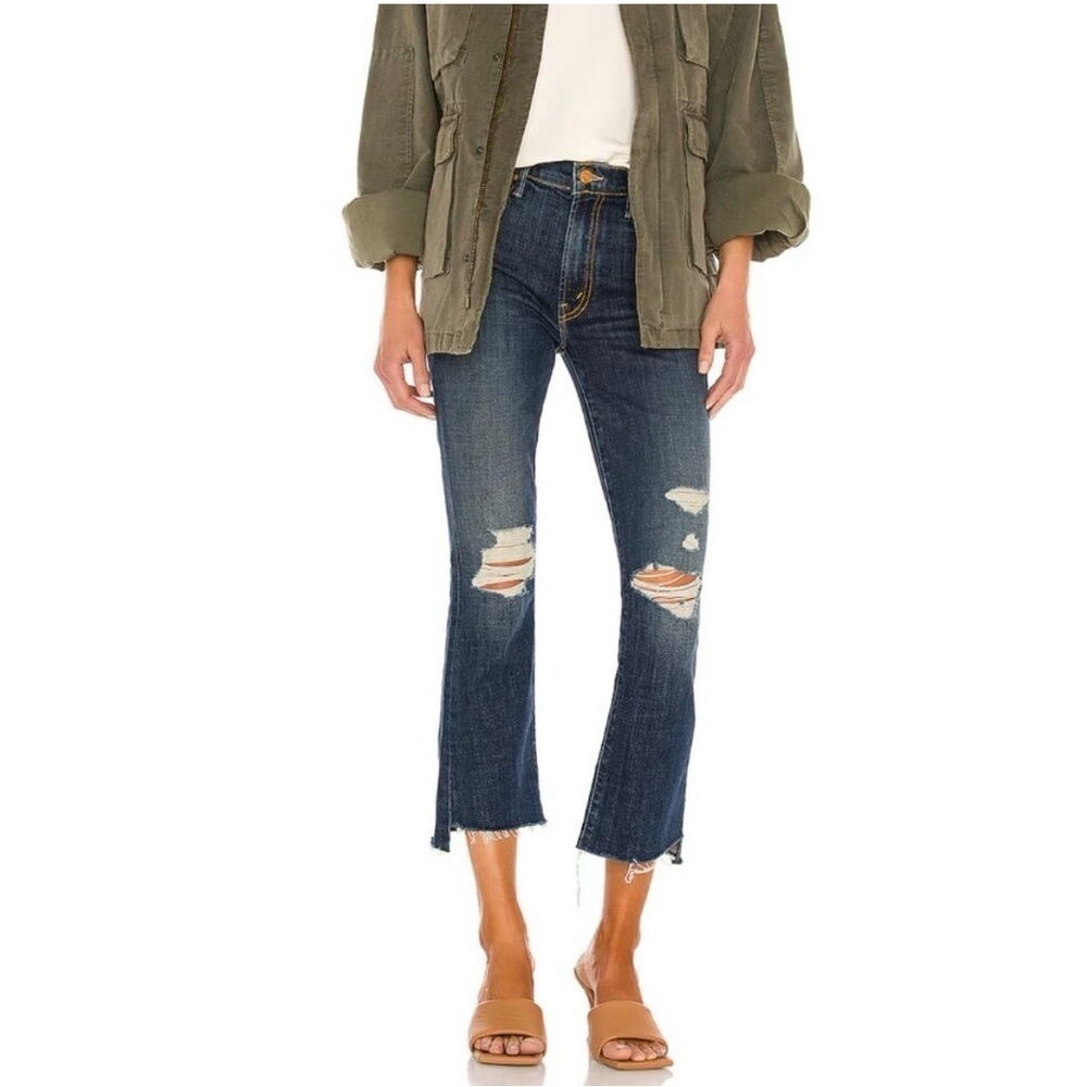 Mother Denim The Insider Crop Step Fray Jeans - Wicked Wildflower - Size 28